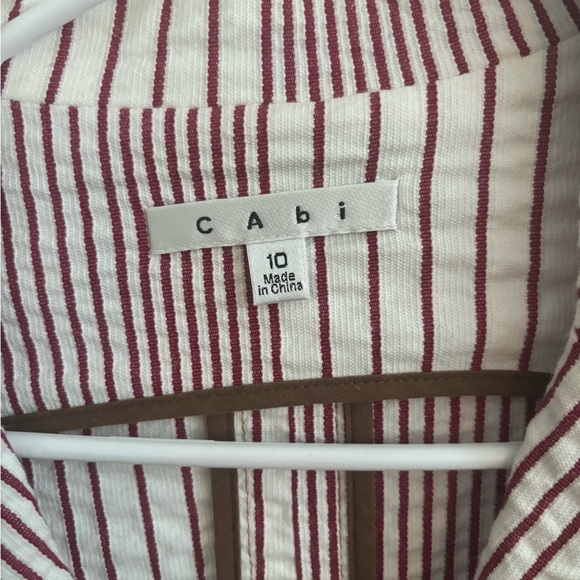 Cabi Women's Blazer Jacket Captains Fitted Red White Stripe Career Size 10 - Picture 4 of 4